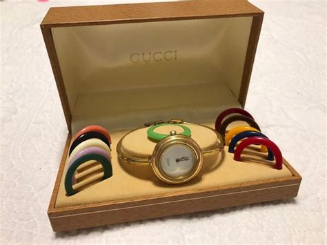 gucci watch with interchangeable bezel faces|vintage Gucci interchangeable bezel watch.